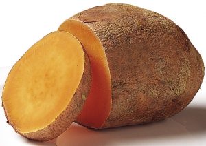 Sliced sweet potato, orange